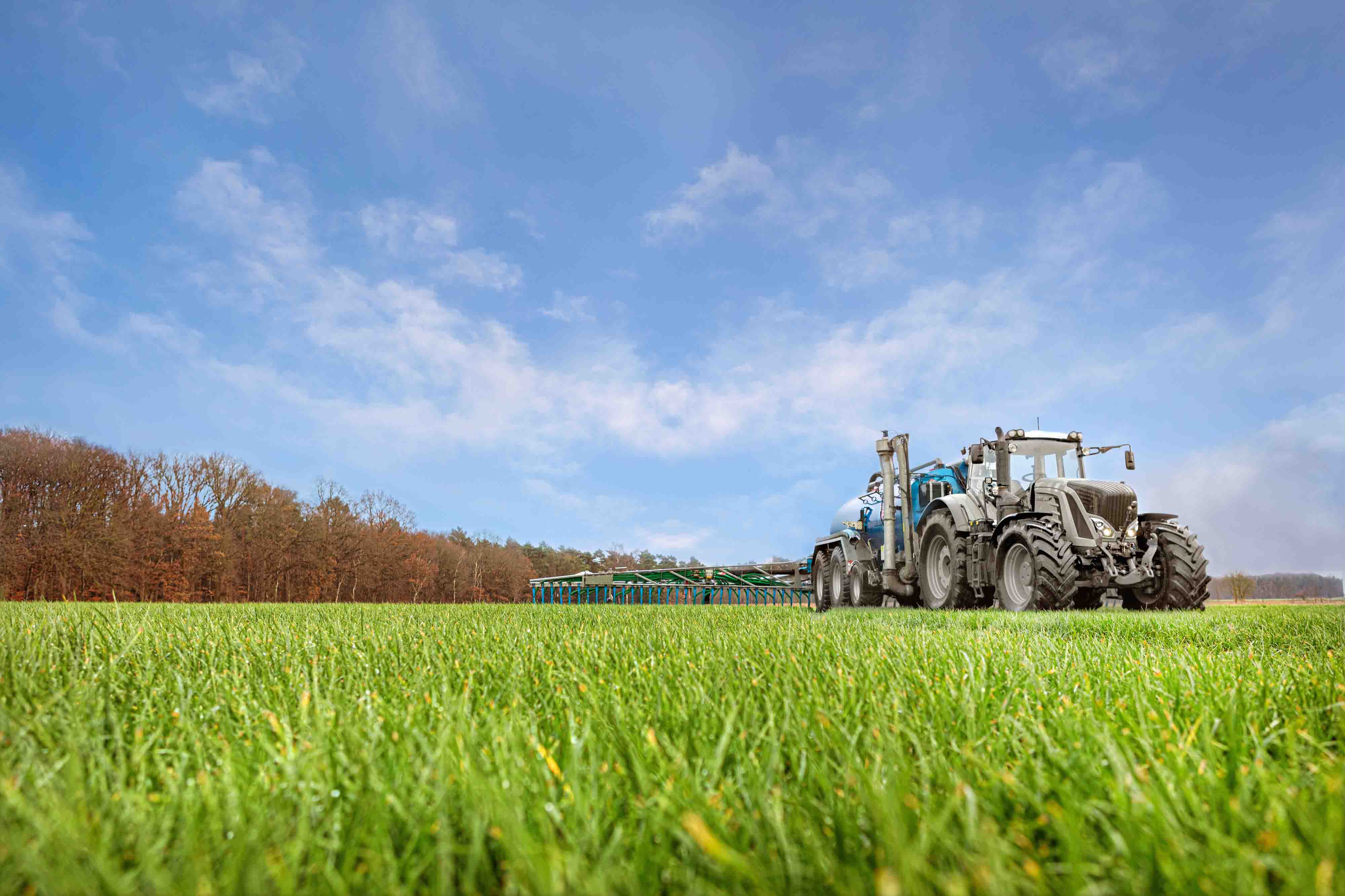 A tractor in a field