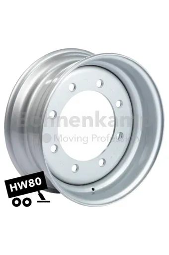 1x Rim 11.75 x 22.5, External Valve, Silver RAL9006