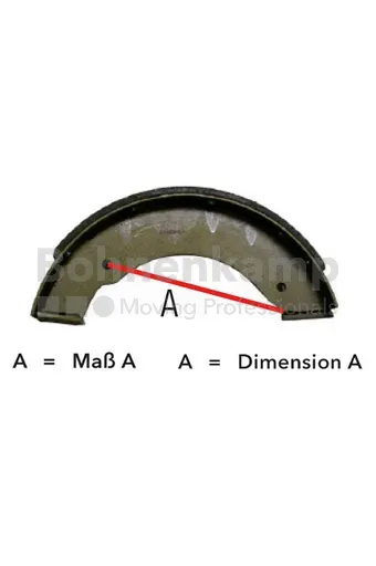 ADR-Bremsbacke mit Belag, Einzelbacke, rechts